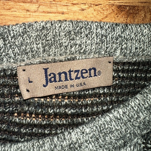 Jantzen vintage sweater, crochet sweater, blue and black accents, loose fit - Picture 4 of 4